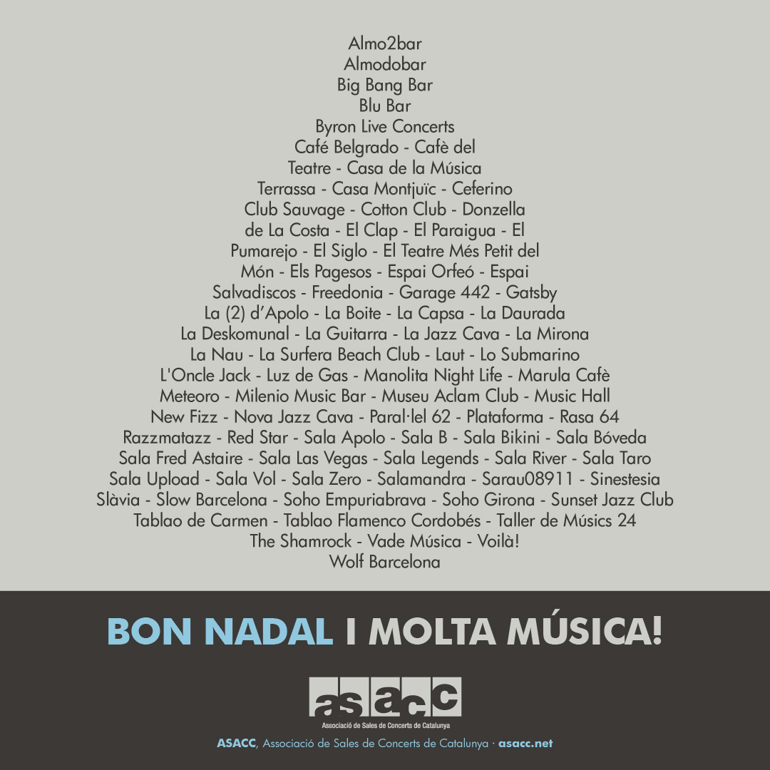 Des d'ASACC us desitgem un molt Bon Nadal ple de música en directe!!