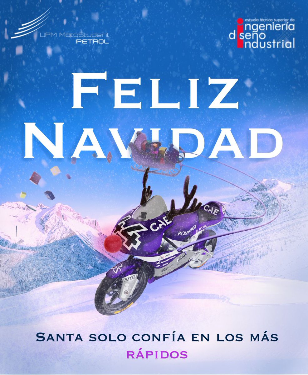 UPM_Motostudent's tweet photo. El brum brrum de nuestro motor no para ni siquiera en navidad 🎄. Desde UPM Motostudent Petrol os deseamos unas felices fiestas llenas de velocidad, emoción y felicidad. Gracias por ser parte de este camino. Feliz navidad🎅🏻🎁 https://t.co/7Klz8XF8kc