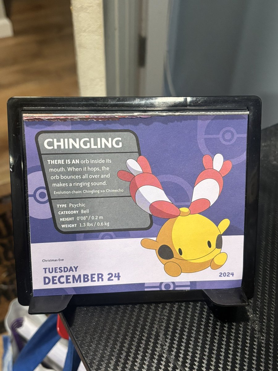 SoulMaier's tweet image. Merry Christmas Eve. Happy Tuesday December 24, 2024! The calendar pages for today! #pokemon #chingling #friends 💙❤️