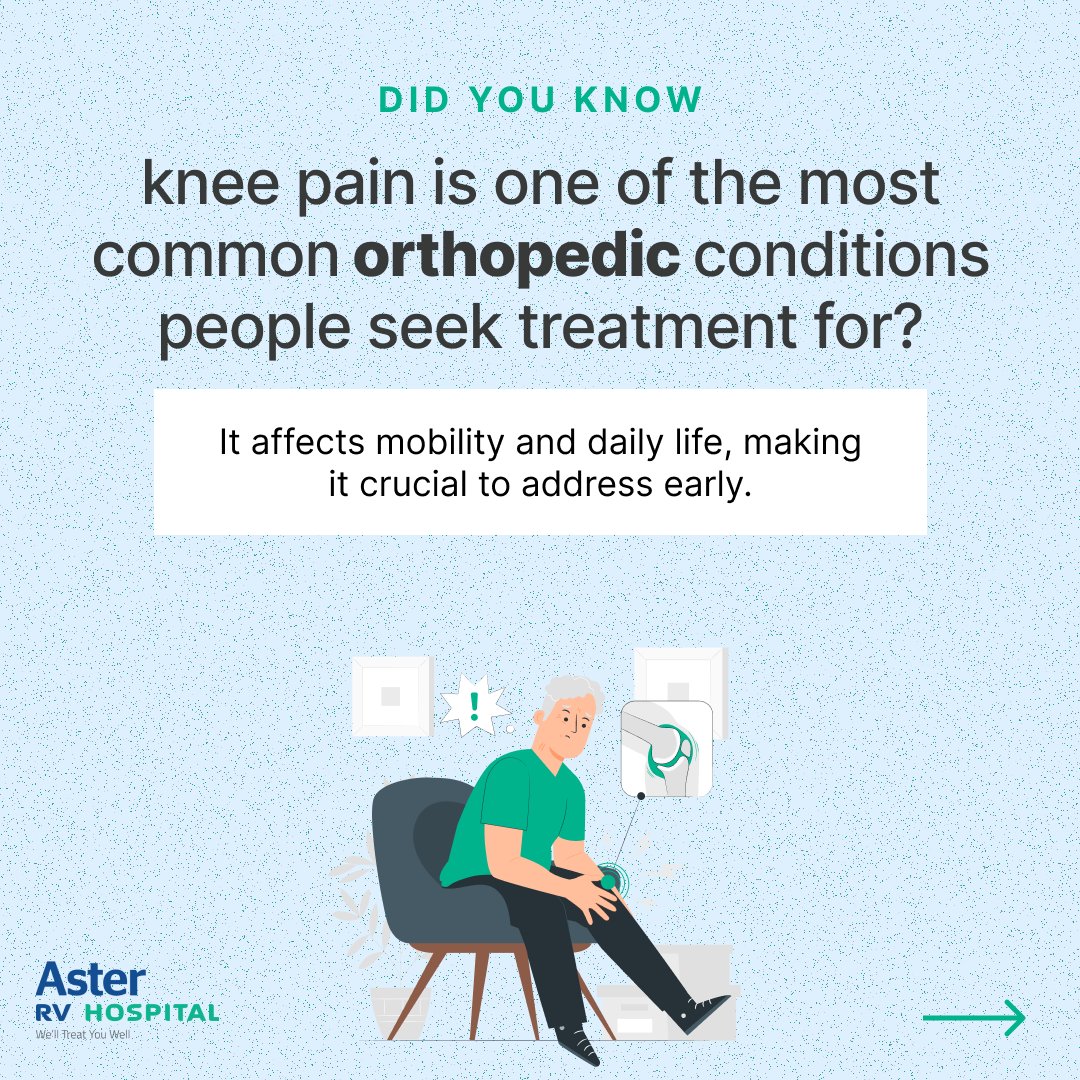 asterbangalore's tweet photo. Donβt let knee pain slow you down! From injuries to age-related changes, understanding the causes and management can help you regain mobility and lead an active life.
#KneePainRelief #OrthopedicCare #StayActive #AsterRV #AsterBangalore #AsterHospitals https://t.co/hD8gbRg8Cl