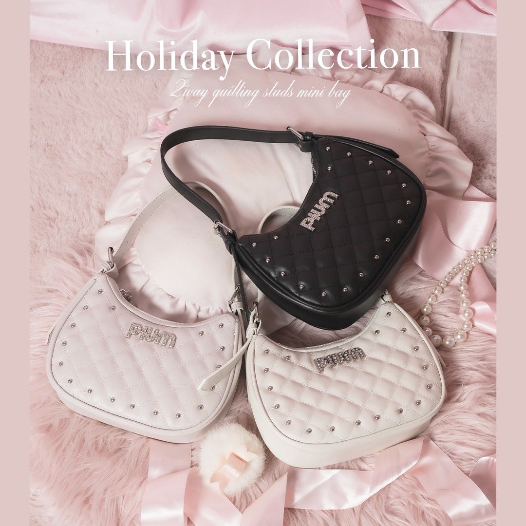 pium ハートポーチ付きミニボストンバッグ ピンク pium ハートポーチ