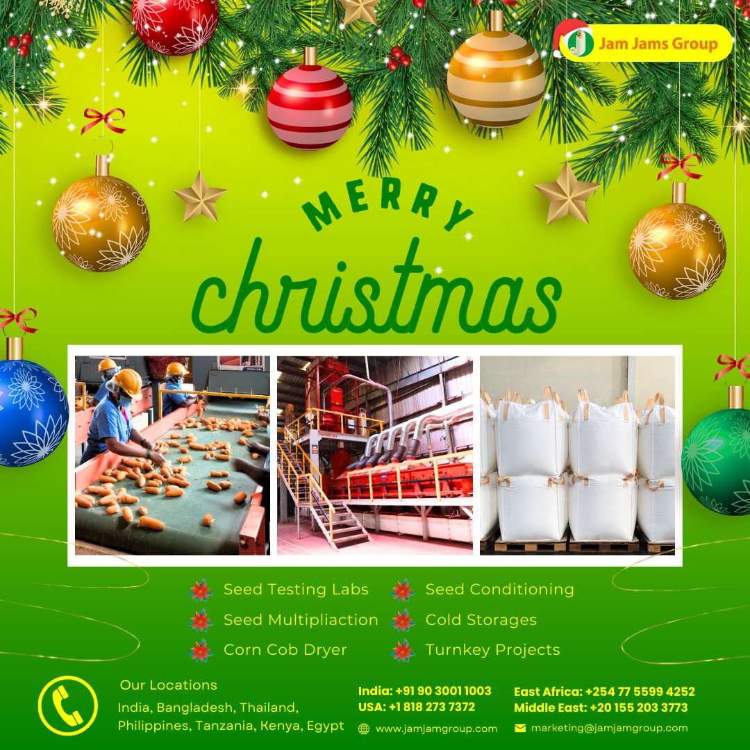 Merry Christmas! May the festive season bring you peace, love, and happiness.
#merrychristmas #christmastime #christmastime #xmastime #jinglebells #jinglealltheway #agriculture #farming #seeds #farmers #seedmultiplication #seedconditioning #agritech #agriculture
