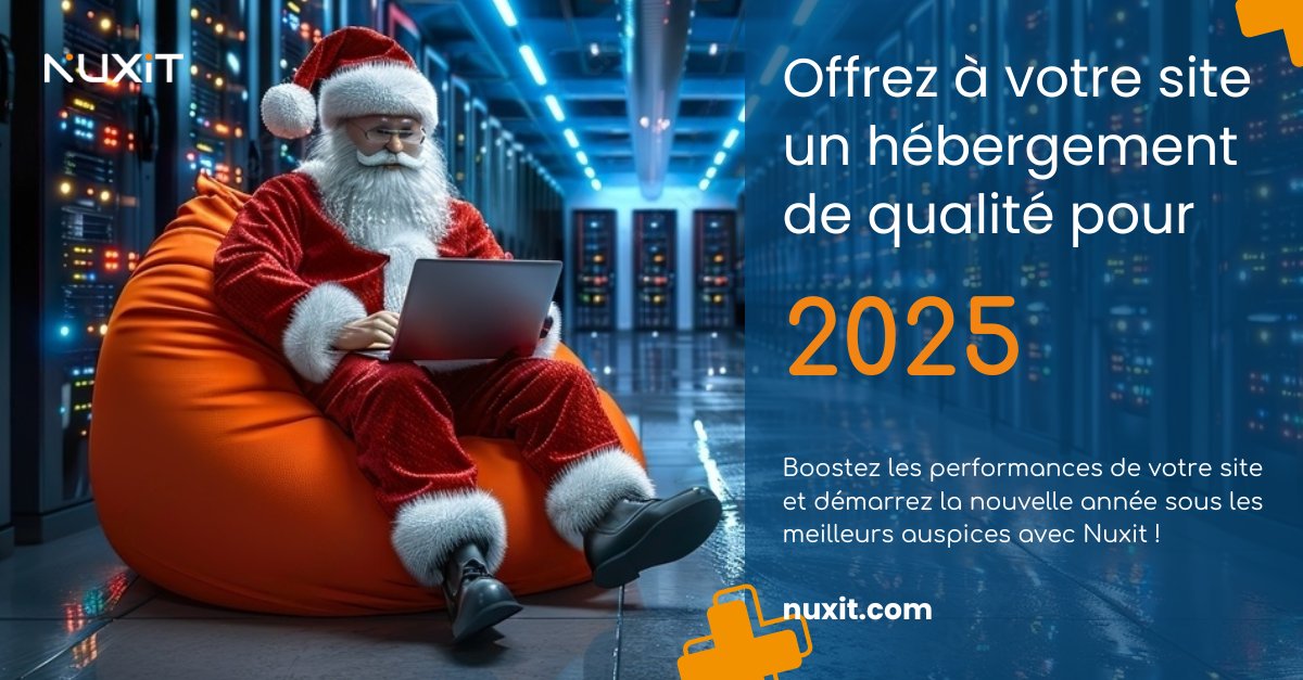 🎄 En cette saison festive, offrez à votre site l’hébergement qu’il mérite pour briller en 2025 ! ✨ 

Profitez d’une performance optimale et d’une tranquillité d’esprit grâce à Nuxit. 🚀

#Nuxit #HébergementWeb2025