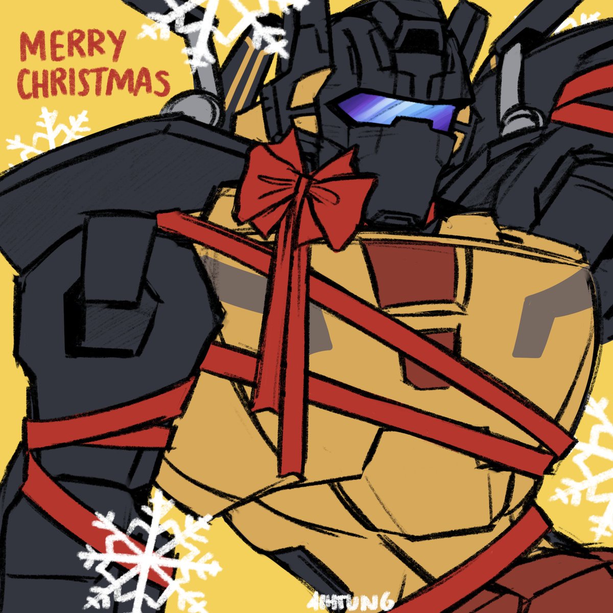 4_chtung's tweet image. Merry Christmas ⛄🎁 #Transformers #Grimlock #Transformersearthspark #Maccadam #maccadams