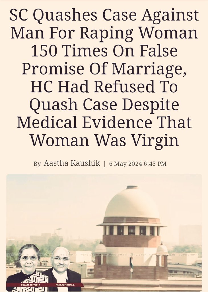 imra_mra's tweet image. Even though the girl was a virgin, she was raped, this is possible only in India. 

Such nonsense allegations of rape more than 150 times can also be made in India only.

#FakeRape 
#TechnicalRape 

 @PMOIndia @HMOIndia  कितने मस्त कानून है  है ना ? घबराओं मत सबका नंबर आयेगा ।