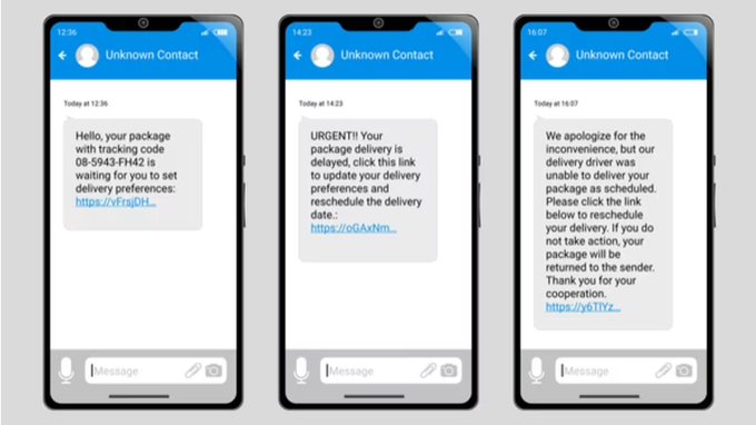 FBIAlbuquerque's tweet photo. #BBBScamAlert: Consumers are receiving texts claiming a major carrier needs them to update delivery preferences via a link. These texts are scams that steal personal info and money. https://t.co/SQEGKjmF9H https://t.co/chB7MJY8uM