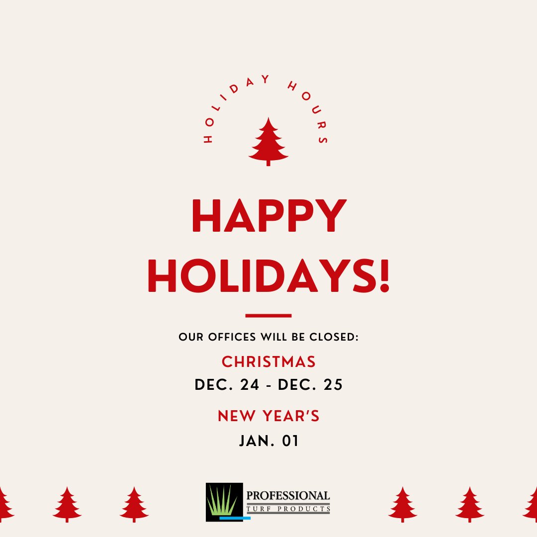 Happy Holidays from the Professional Turf Products family!
