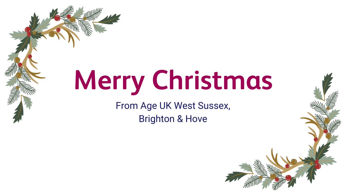 We would like to wish all our clients, staff, trustees, volunteers &amp; everyone who has supported us this year a very happy Christmas 🎄 from all of us at Age UK West Sussex, Brighton &amp; Hove.  #MerryChristmas #TogetherWeAreNotAlone