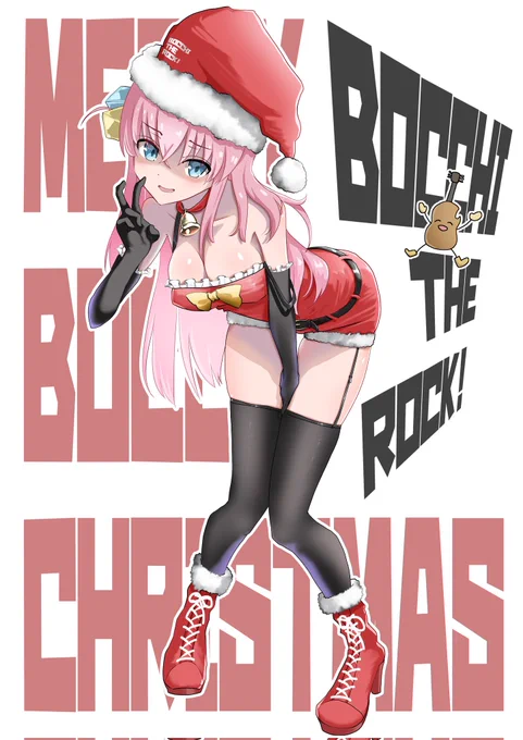 クリスマス衣装誰に着せようか考えたらぼっちちゃんが浮かびました。 #MerryChristmas  #ぼっち·ざ·ろっく  #後藤ひとり 