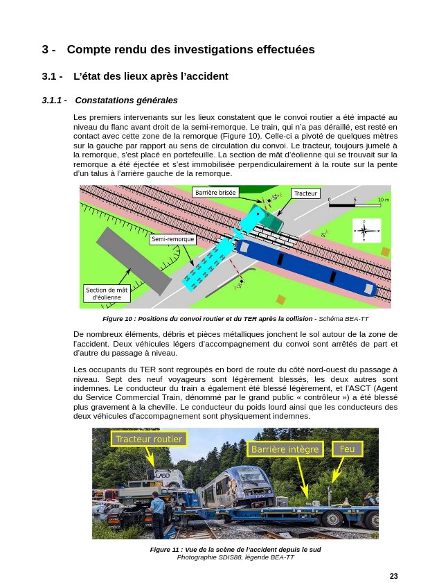 Les accidents de passages à niveau se suivent et se ressemblent. Nouveau rapport BEA-TT sur un accident de passage à niveau encore dû à un convoi routier exceptionnel (section de mât d'éolienne) dont la préparation du trajet était insuffisante. bea-tt.developpement-durable.gouv.fr/rapport-d-enqu…