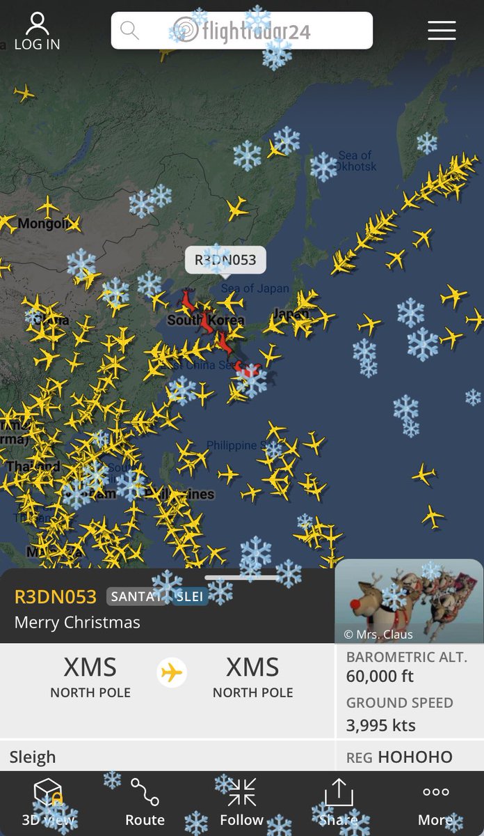 LdtkLisa's tweet photo. Santa Claus is coming to town. 🎅🏼🎄🦌

#MerryChristmas 
#flightrader24 
#FroheWeihnachten https://t.co/cUkyvG1yTL