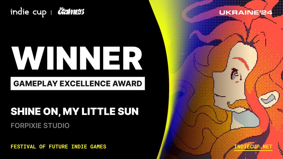 Indie Cup 🇺🇦 (@indiecuphq) on Twitter photo And now, it’s time to reveal the recipient of this year’s GAMEPLAY EXCELLENCE AWARD at #IndieCupUkraine24…
🏆 Shine On, My Little Sun by <a href="/ForpixieStudio/">Forpixie Studio</a>
Congratulations to the team on earning their second award at the festival! And now, it’s time to reveal the recipient of this year’s GAMEPLAY EXCELLENCE AWARD at #IndieCupUkraine24…
🏆 Shine On, My Little Sun by <a href="/ForpixieStudio/">Forpixie Studio</a>
Congratulations to the team on earning their second award at the festival!