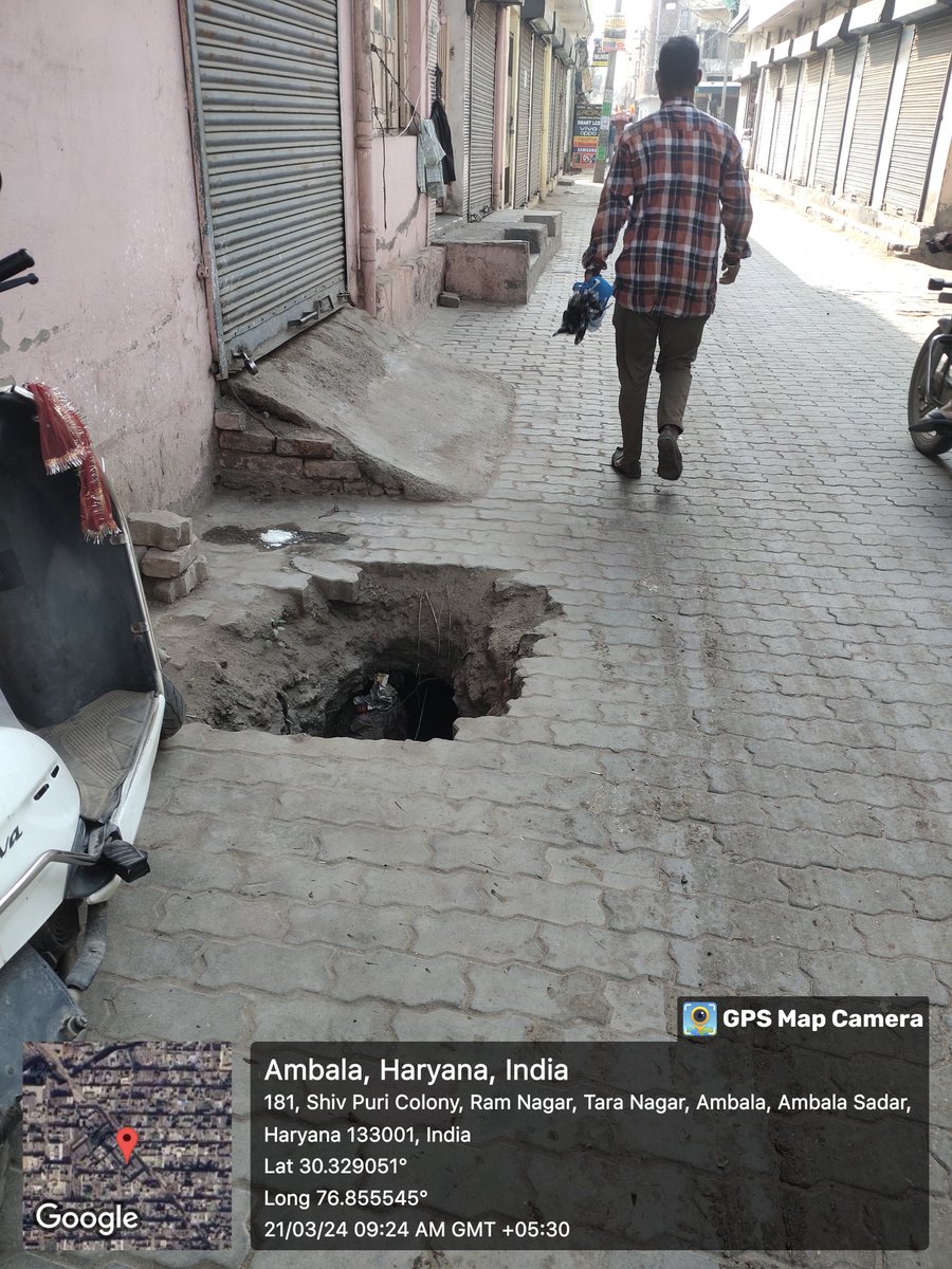 In gurunanak nagar ambala Cantt open main holl. No one officer of municipal counsel Ambala Sadar is doing nothing since long <a href="/cmohry/">CMO Haryana</a>