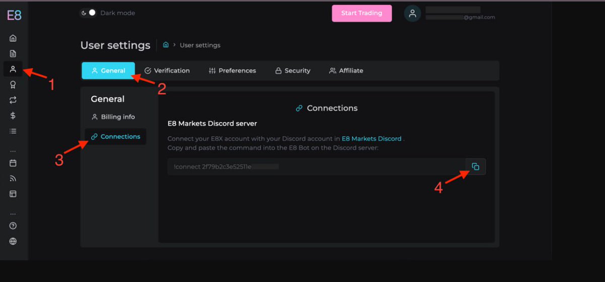 you can claim your free 5k account from e8 funding
if you didnt register you can register below link
e8funding.com/a/bestfundedfi…
Claim your gift from advent Calender
Then Get your connection id

and Enter the e8 discord
and send the link to e8 bot