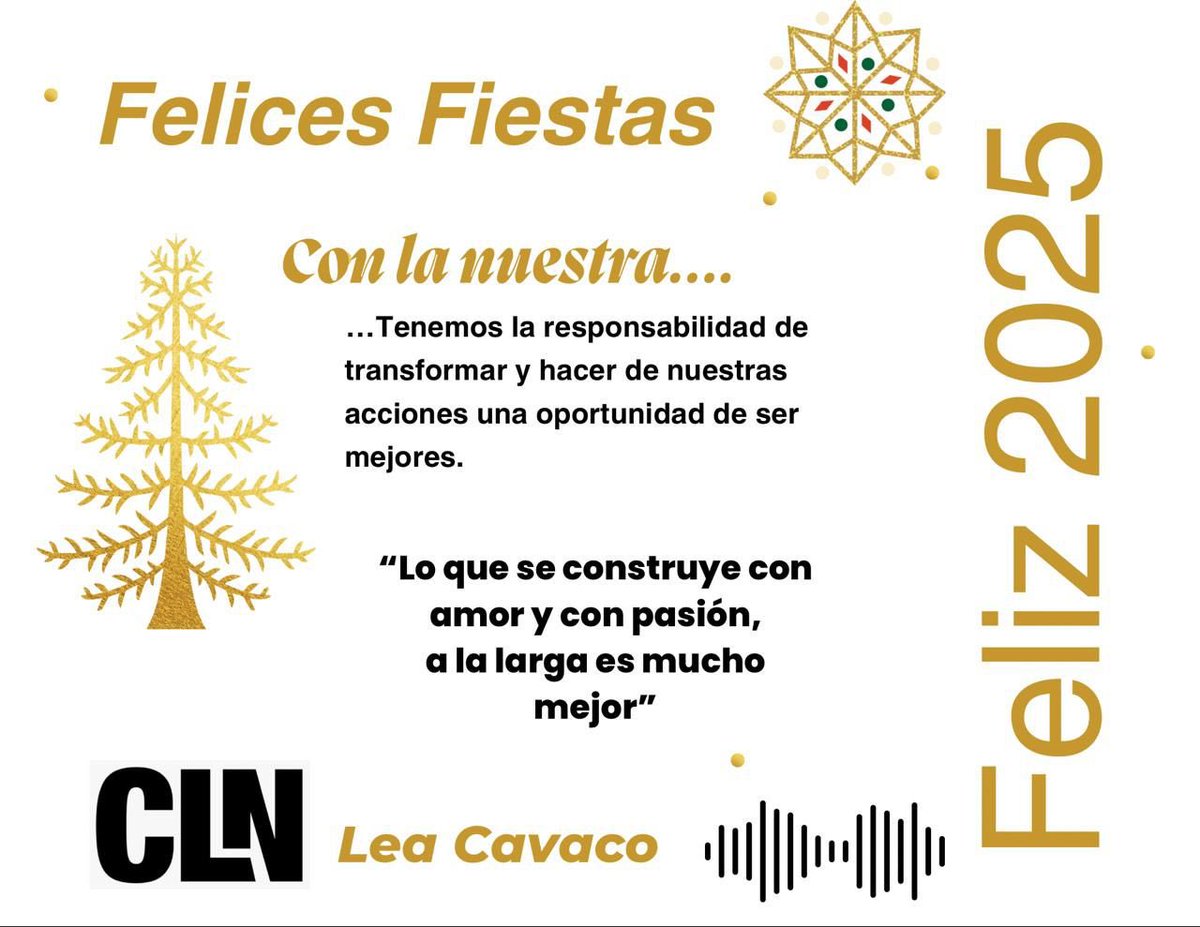 Feliz navidad ! Que el 2025 venga lleno de amor, paz y prosperidad ! Salú!