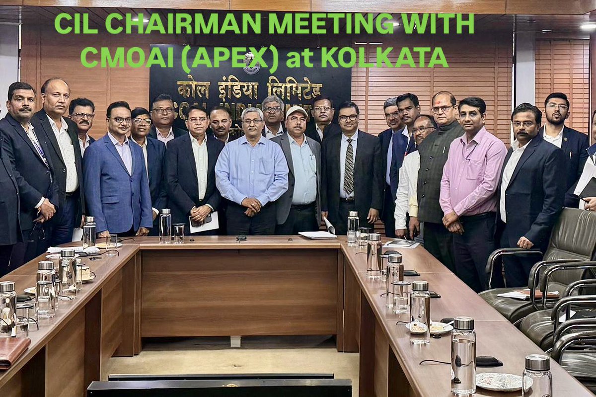 CMOAI(APEX) meeting with Chairman, Coal India Limited, Sri. P.M.Prasad with CMOAI APEX President Sri. D N Singh, Sri A.V.Reddy &amp; Sri. Sanjay Mr Singh, SG Sri. Sarvesh Singh, Sri Ajit Kumar Mishra,Sri. D. Sahu, Sri. Sharad Tiwari and other office bearers on 24.12.2024 at Kolkata