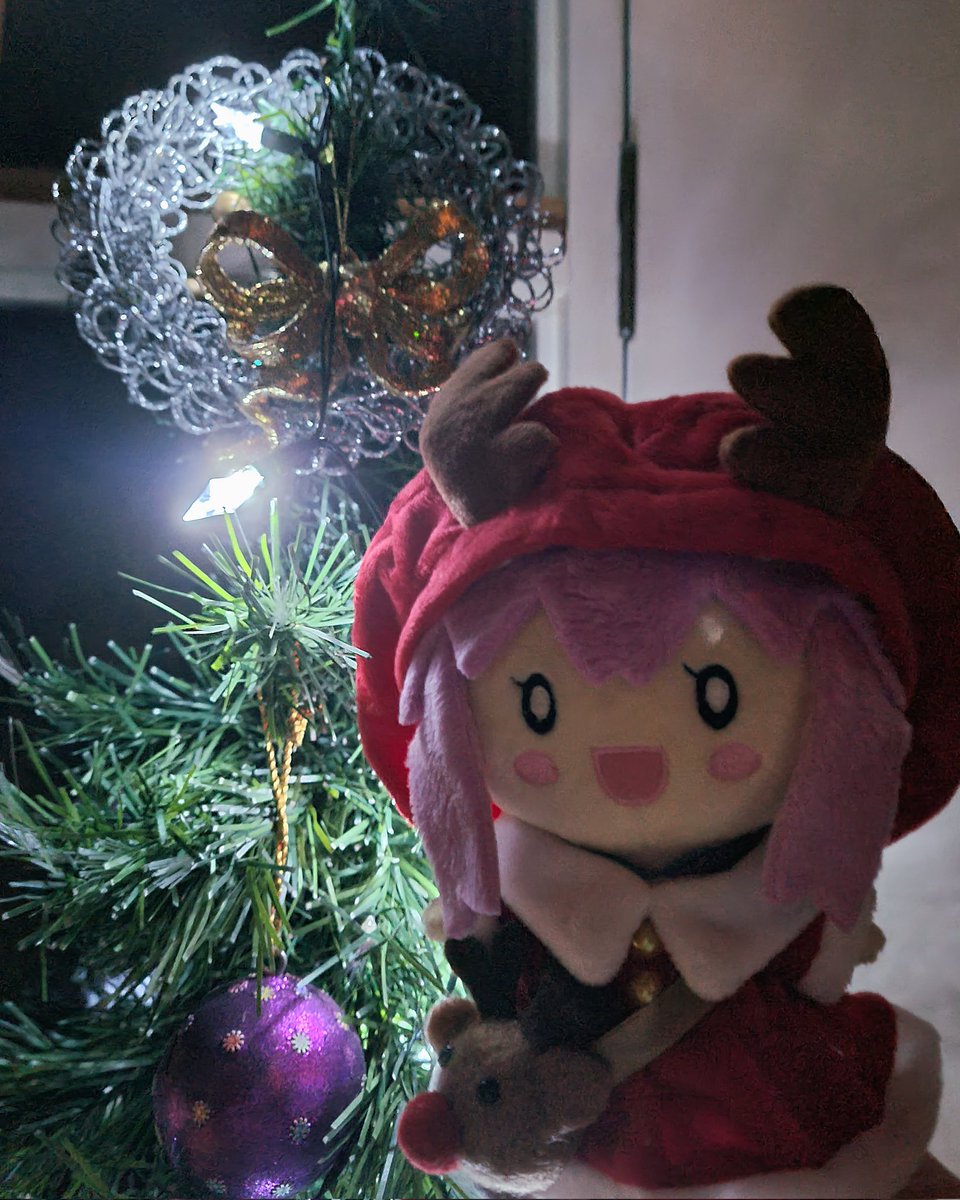 This Christmas I got Nep her own little festive outfit !!!😆🦌