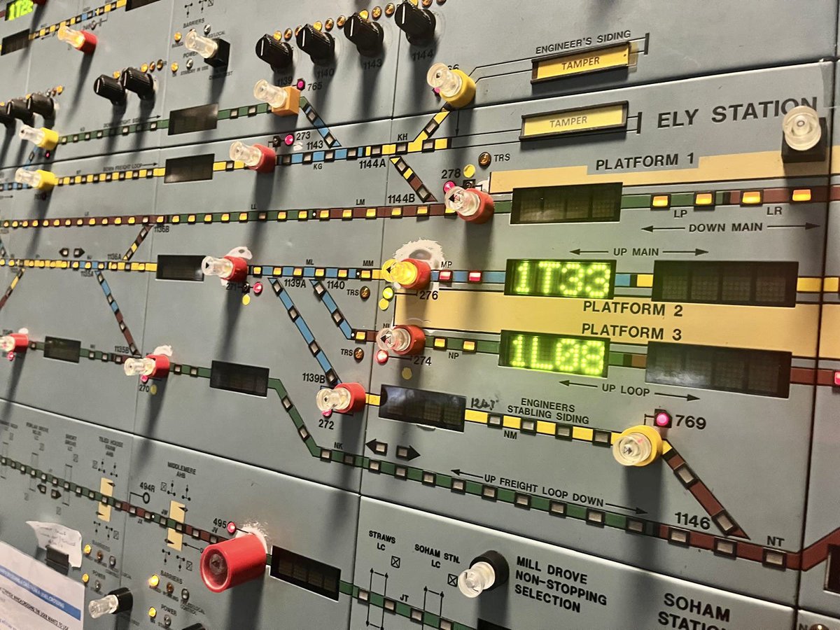 Picture of the 1980s Cambridge Signal box panel near Ely
