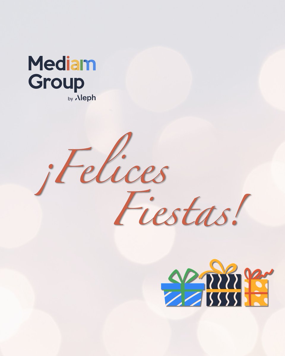 MediamGroup's tweet photo. ¡Felices fiestas! ✨
En Mediam by Aleph, celebramos un año lleno de aprendizajes y grandes logros gracias a ustedes.

Este 2024 ha sido un año de crecimiento y nuevos logros. ¡Sigamos trabajando juntos para hacer realidad lo extraordinario!

#Streaming #CTV #ViX #LATAM https://t.co/D6GPRfHAE3