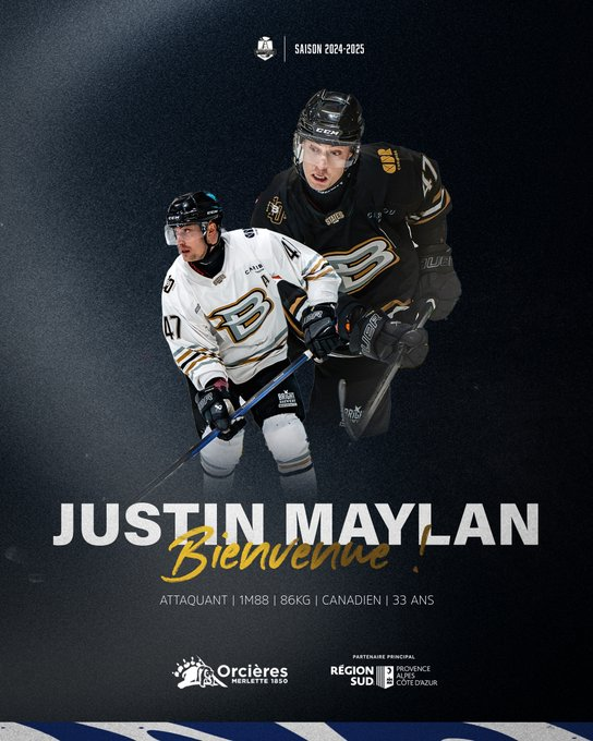 GapHockeyTV's tweet photo. #TRANSFERT2425
Justin Maylan, Centre (attaquant) Canadien de 33 ans arrive chez les Rapaces après une grande expérience dans les ligues Européennes ! https://t.co/ktljMkhJFL