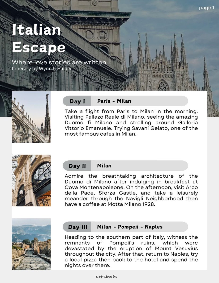 cxrcinuse's tweet photo. Italian Escape, 16d15n
by Sky &amp; Nathaniel

feel free to save:) https://t.co/bdNpkKPDMn