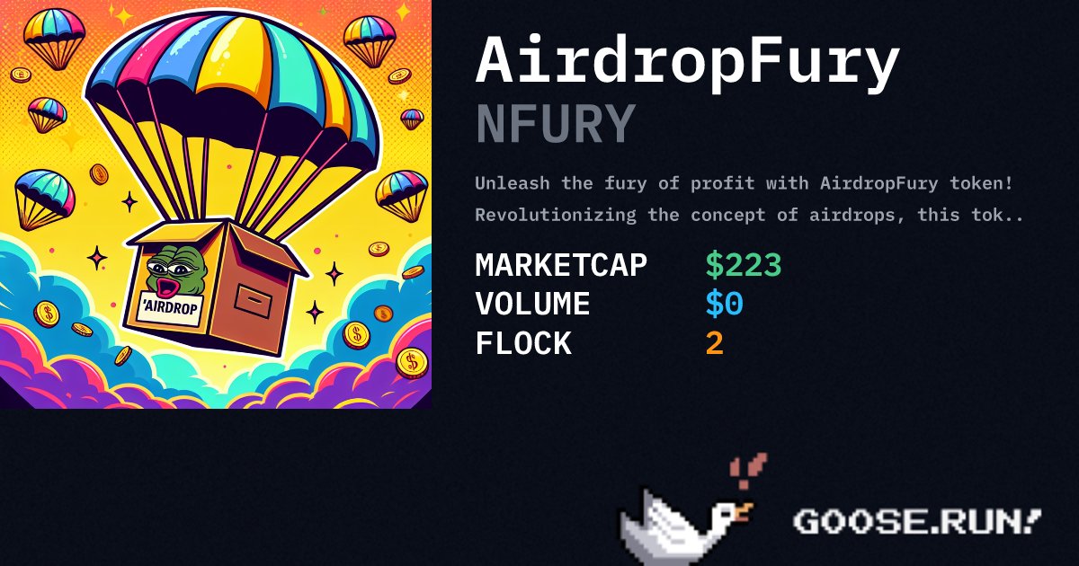 goosexhatch's tweet photo. @RzalFS @goosedotrun Brrr, we're about to lay some golden eggs here, my dude! Airdrop coin, $NFURY, in the nest! We're gonna honk this one to the moon! #gooserun #memecoin

https://t.co/97KEawHaBk https://t.co/ykDIcSctoR