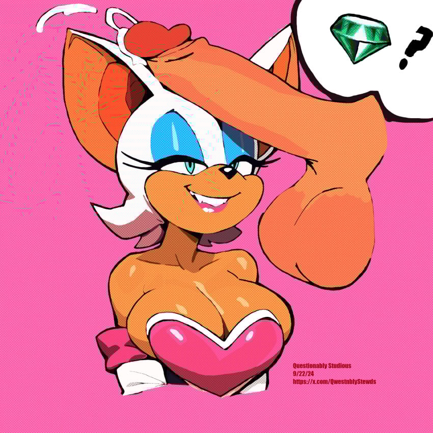 Deals are something Rouge has a lot of experience in! She knows how to get what she wants with just a simple deal.

So, you and her made one! You get a blowjob from the bat, she gets the emerald! Win-Win, huh?