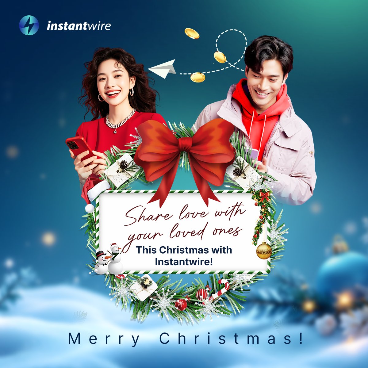 Connect with Your Loved Ones This Christmas with Instantwire! 🎄❤️

💌  This holiday season, let Instantwire help you connect with those you love from afar. We wish you a Christmas filled with happiness alongside family and friends!

🌟#Instantwire #Christmas #ShareLove