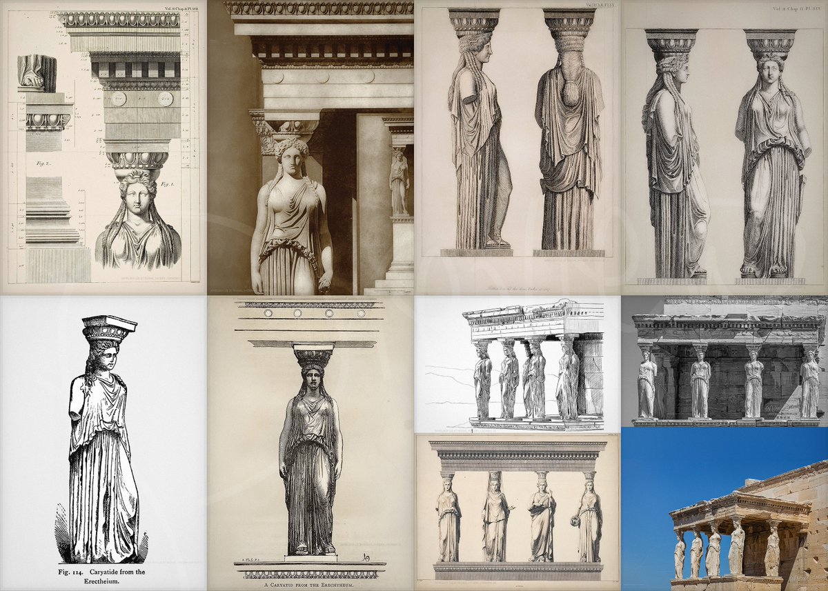• 'INTERLUDIO LIII'
Studies of the 18 to 20 c.s
The works of var. illustrators &amp; scholars,
#Caryatids @ #Erechtheion
#Temple of #Athena Polias,
#Acropolis #Athens
P. 8: 2 of my phs
Full set on my IG, LiN &amp; FB

#caryatid #ancient #sculpture #arthistory #vintage #illustration #art
