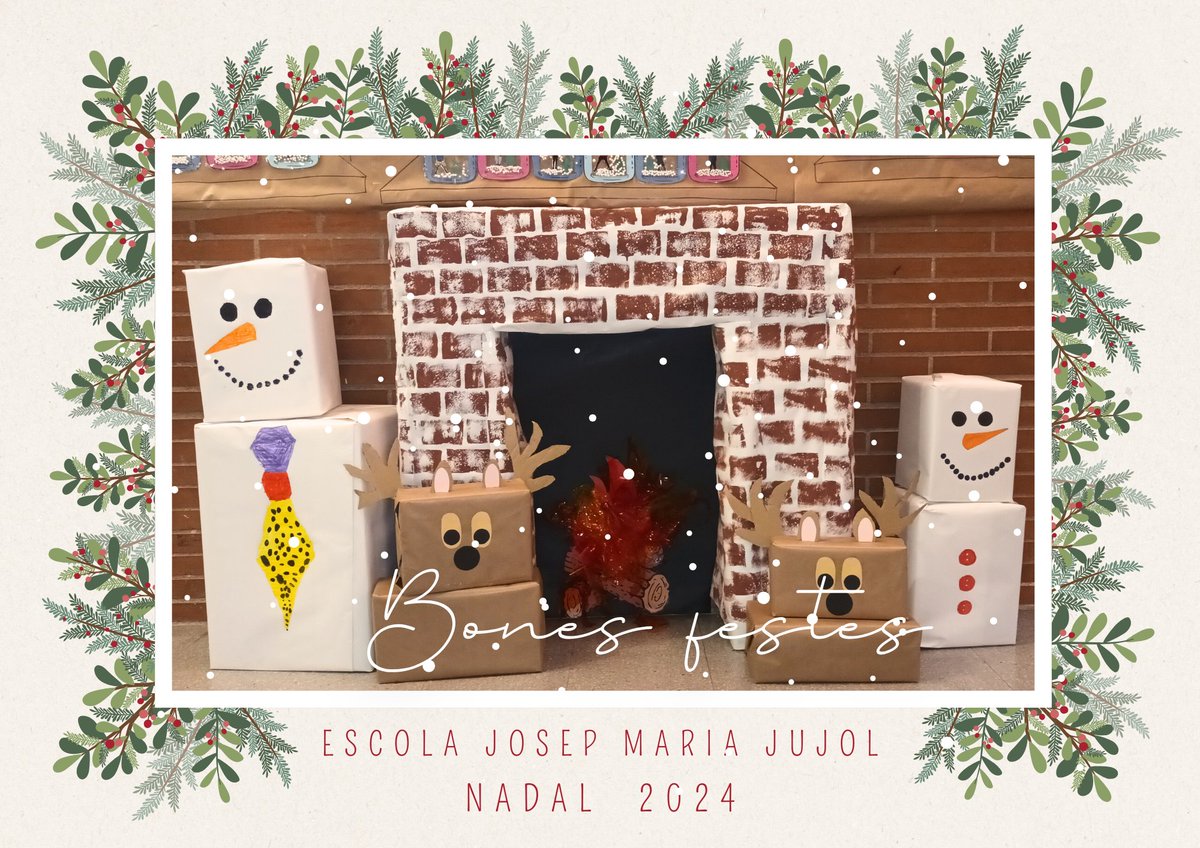 Tota la comunitat educativa de l'escola us desitgem que passeu unes molt bones festes, plenes d'alegria i d'il·lusió! 🥰