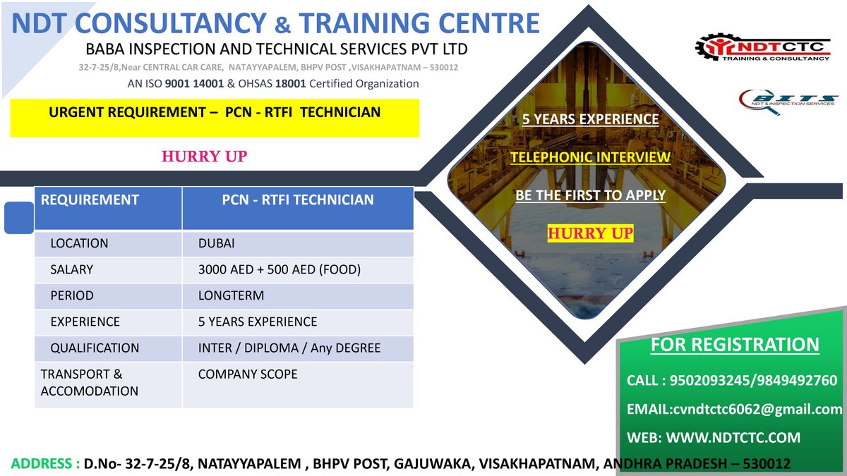 NDTCTC_'s tweet photo. Join with us using this links to get NDT requirements
Whatsapp
https://t.co/kVF3781m9p
https://t.co/cPgFDergQy
contact number +91 9502093245 / 9849492760 / 9676361656
mail Id cv6062@gmail.com ( mention for what position you are applying )
#onlinetraining https://t.co/tqrAeZ5uIB