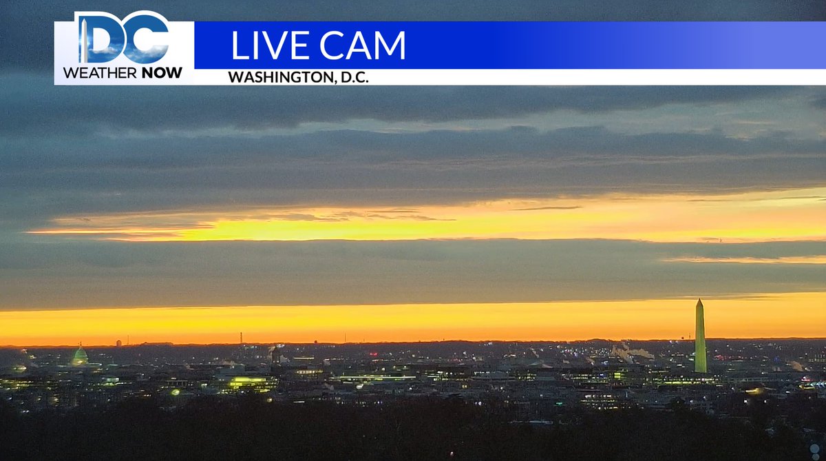 WeatherJackie's tweet photo. 7AM Tuesday: Dry for now over DC as we're nearly 20 min from sunrise, but those clouds are beginning to fill in ahead of some wintry precipitation that is moving southward.  #DCwx #sunrise #DCNewsNow https://t.co/h5t1EJukCP