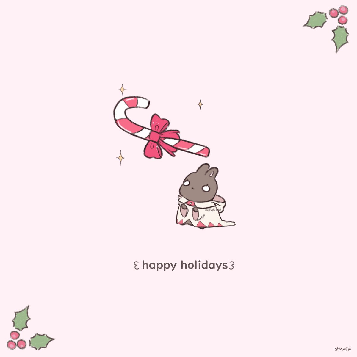 strawebi's tweet photo. white mage bun wishes you a happy holiday! ♡ https://t.co/OFcM9Ai8W5