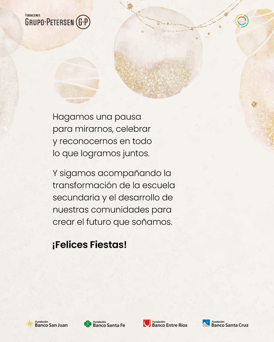 FBSanJuan's tweet photo. Hagamos una pausa para mirarnos, celebrar y reconocernos en todo lo que logramos juntos. 

Y sigamos acompañando la transformación de la escuela secundaria y el desarrollo de nuestra comunidades para crear el futuro que soñamos. 

🌟 ¡Felices fiestas! 🌟 https://t.co/Aah0g8mgXR