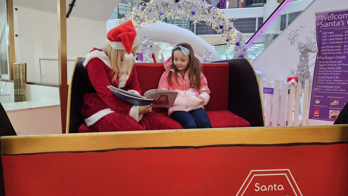 Mrs. Claus is working hard this Christmas alongside Santa! 

She is reading stories at the Grotto until 3pm today!