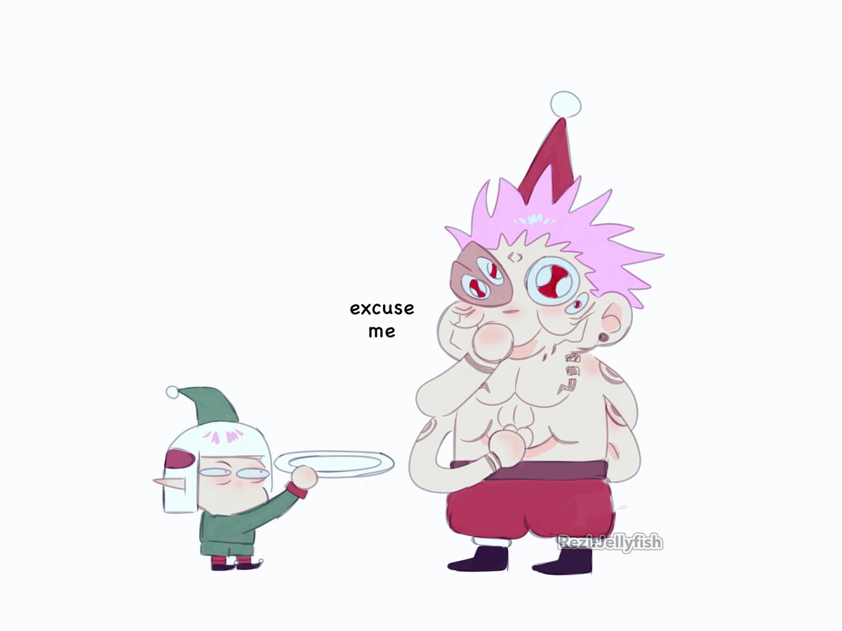 ReziJellyfish's tweet photo. Feliz Navidad 🎄 

(Sorry I got lazy so I only drew half of your idea😭🙏) https://t.co/WVdR6gkmDZ