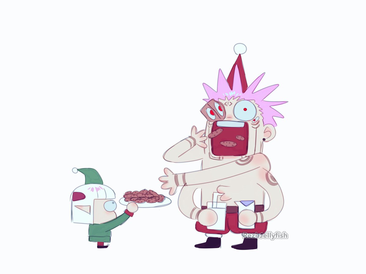 ReziJellyfish's tweet photo. Feliz Navidad 🎄 

(Sorry I got lazy so I only drew half of your idea😭🙏) https://t.co/WVdR6gkmDZ