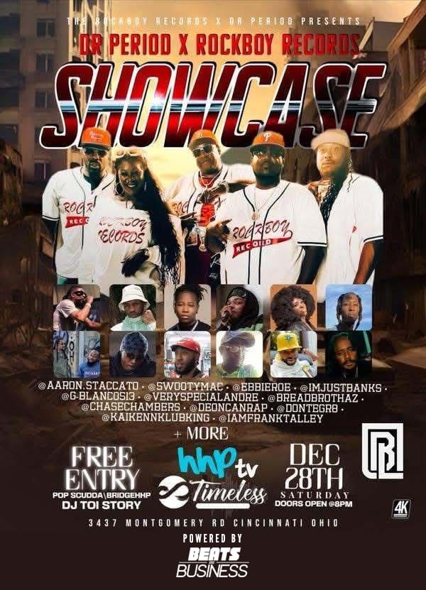 ROCKBOYFLYTY's tweet photo. It's about that time......
#Cincinnati #OHIO, Dec 28th D/R Period & Rockboy Family is pullin up.
LETS GO
#Concert #MurderUnit
#Drperiod #RockboyGz #RockboyRecords #RockboyFamily https://t.co/fvfBusoCms