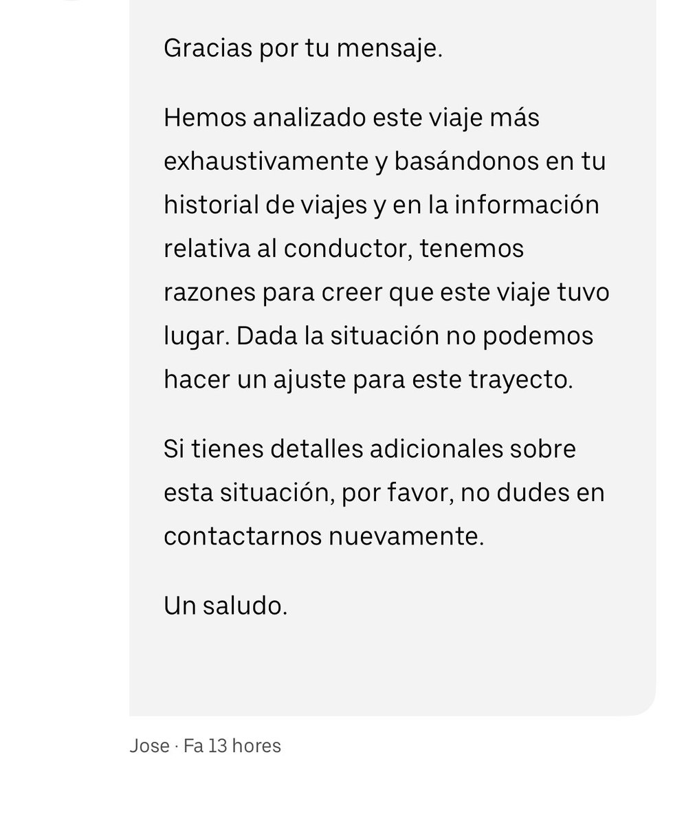 joanpuigt's tweet photo. @Uber_ES el chofer pasó de largo y nos dió como cargados yendose a la dirección de llegada. Le llamamos y no entiende ni papa de español, cancelamos y pedimos otro igual. Jose, que debe ser el que desgrava, ni ha revisado el historial ni el viaje. Jose cobra por inventar. https://t.co/L9sNVXxqum