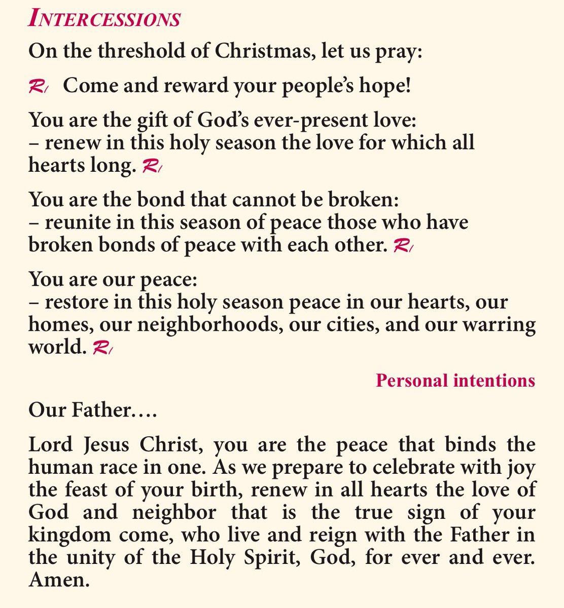 Morning intercessions for Christmas Eve from <a href="/MagnificatMag/">Magnificat US</a>