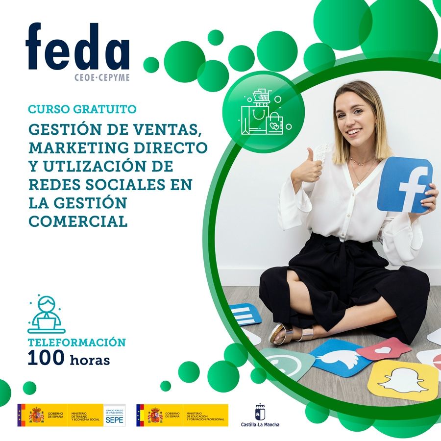 ¿Te gustaría potenciar las ventas de tu empresa a través del marketing digital? En este curso de #FEDAFormación Subvencionada aprenderás a desarrollar estrategias efectivas para captar clientes y fidelizarlos usando marketing directo y redes sociales. Modalidad de #Teleformación.