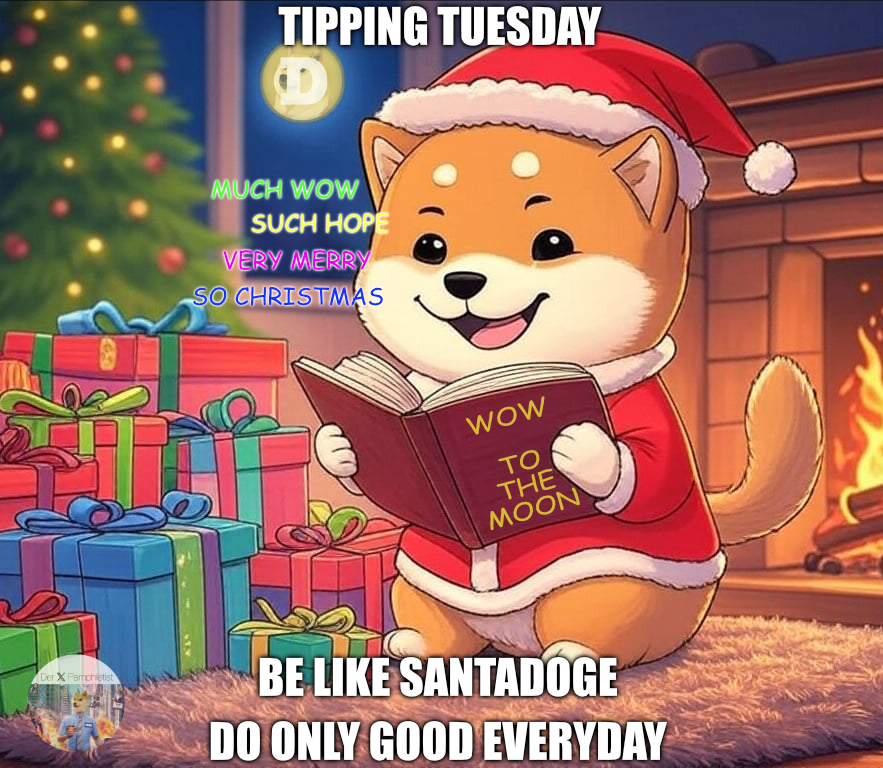 DerPamphletist's tweet photo. It's #Christmas and #TippingTuesday
Be like #SantaDoge , tip fellow sheebs in #Dogecoin Do Only Good Everyday
https://t.co/FNjilKAYlI https://t.co/1qJe47eYrJ