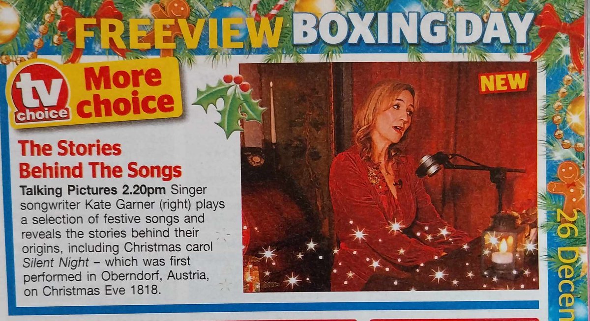 TalkingPicsTV's tweet photo. π Boxing Day 2:30pm on #TalkingPicturesTV πΆ THE STORIES BEHIND THE SONGS presented by #KateGarner @KateGarnerMusic
This special festive edition of the music show is also chosen as a @TVChoice more choice highlight! https://t.co/lz04gIOViX