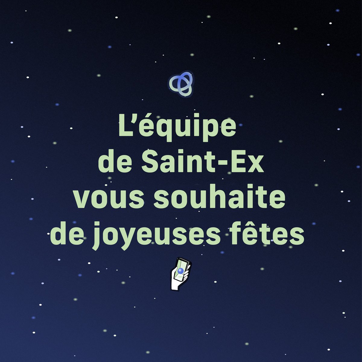 Saint-Ex vous souhaite de joyeuses fêtes ! ✨🎄
Merci d’avoir été à nos côtés cette année pour faire vivre la culture, la création et l’innovation !

On vous réserve encore plein de surprises pour 2025, restez connecté·es ! 🎁
Passez de très belles fêtes et prenez soin de vous 🎉