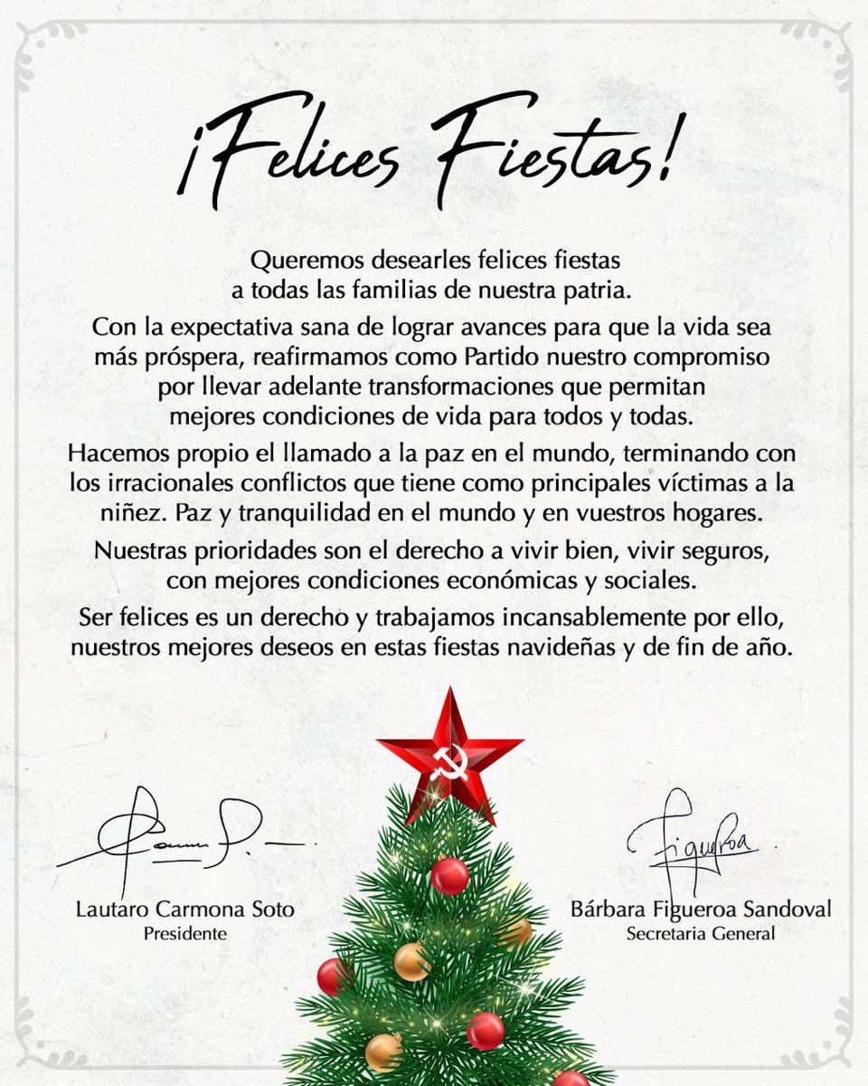 🎄Queremos desearles felices fiestas a todas las familias de nuestra patria.