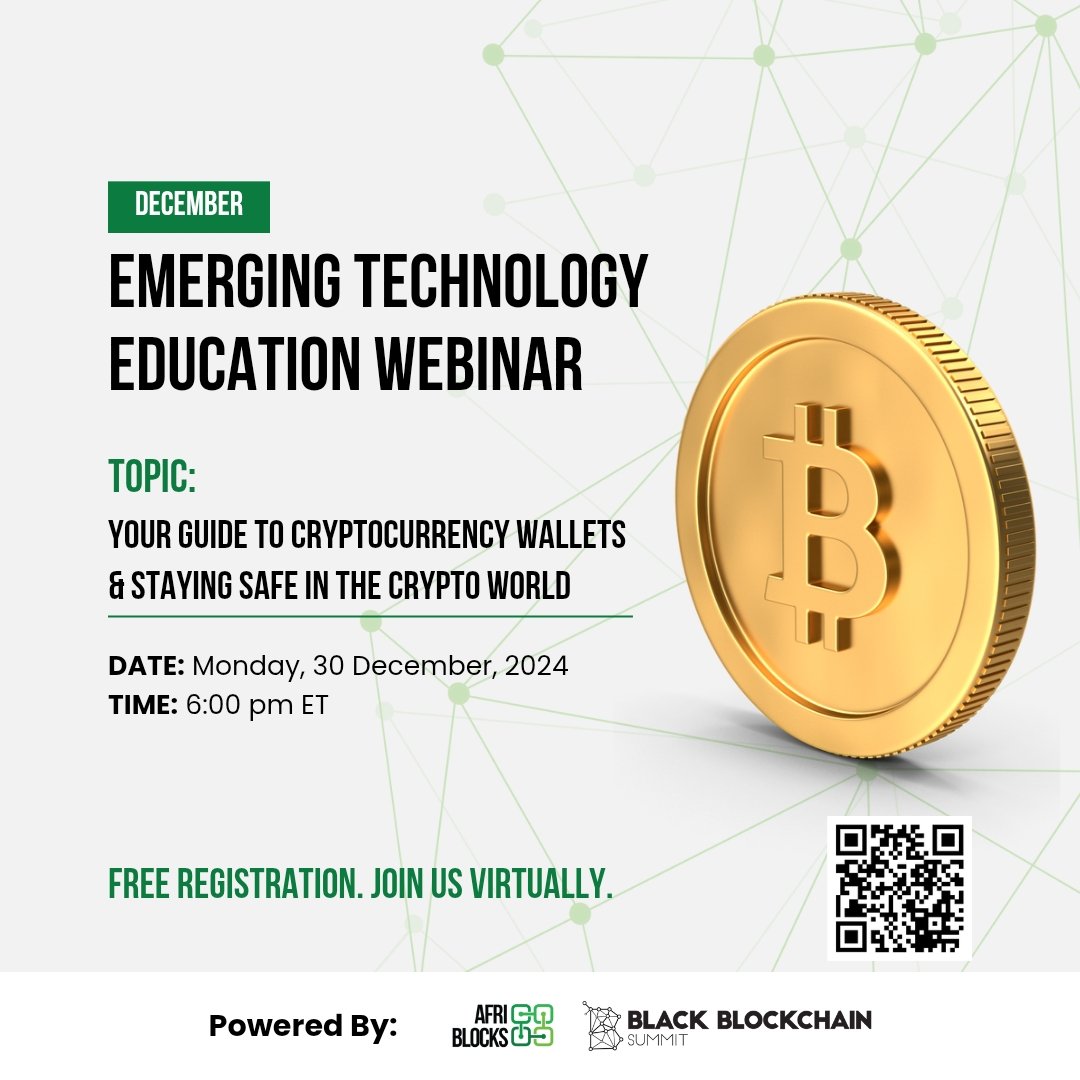 Join us for the December Emerging Technology Education Webinar. 

📅 Date: Mon, Dec 30, 2024
⏰ Time: 6:00 PM ET 

🗒️ Topic: Your Guide to Cryptocurrency Wallets &amp; Staying Safe in the Crypto World. 

Free registration: 👉 shorturl.at/5UqFz