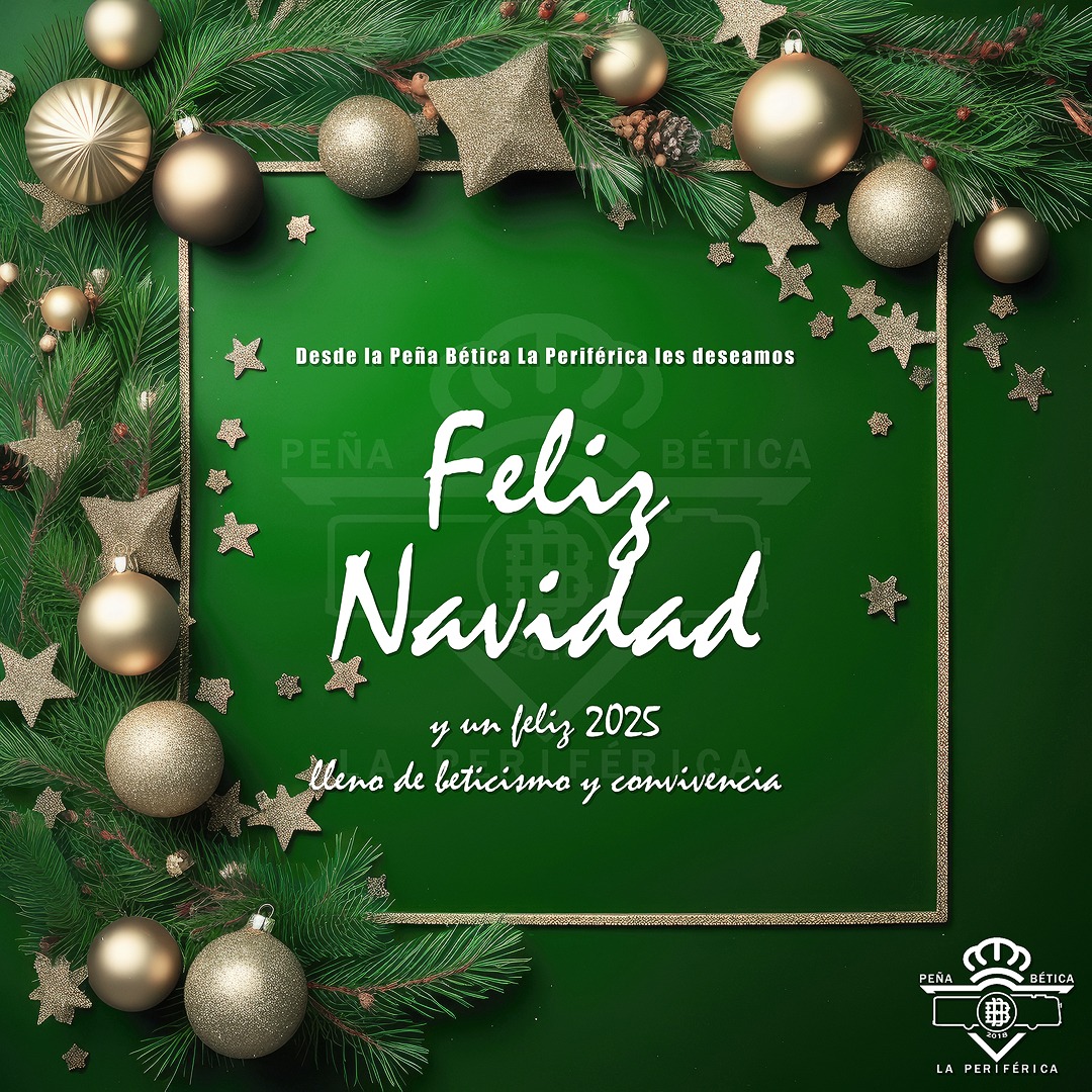 Desde la Peña Bética La Periférica les deseamos a todos los béticos una muy Feliz Navidad y un próspero 2025 lleno de alegrías en verdiblanco. 🎄 

#LaPeriférica 💚🚌