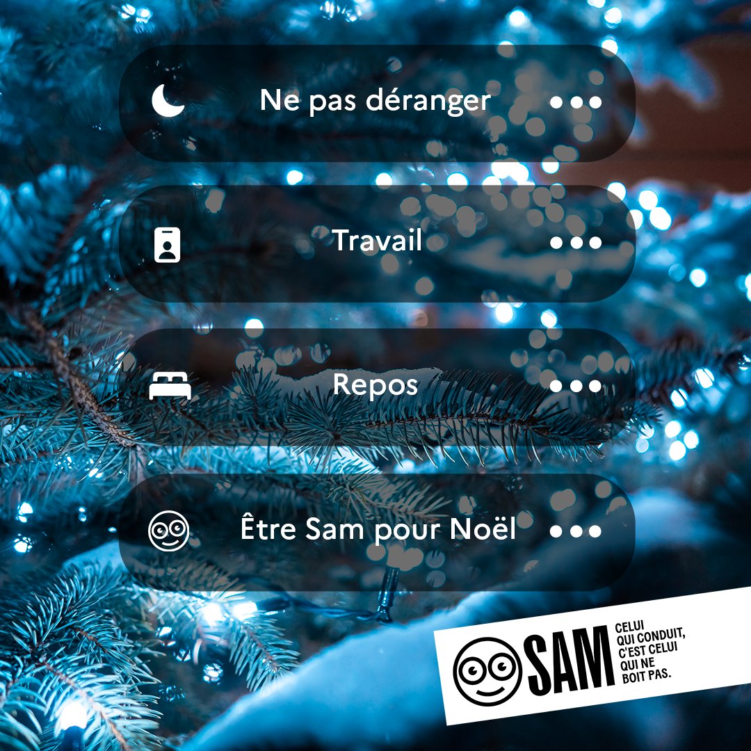 Toi aussi, active le mode Sam pour #Noël et passe des fêtes de fin d'année en sécurité 🎁🎄

#Celuiquiconduitcestceluiquineboitpas
