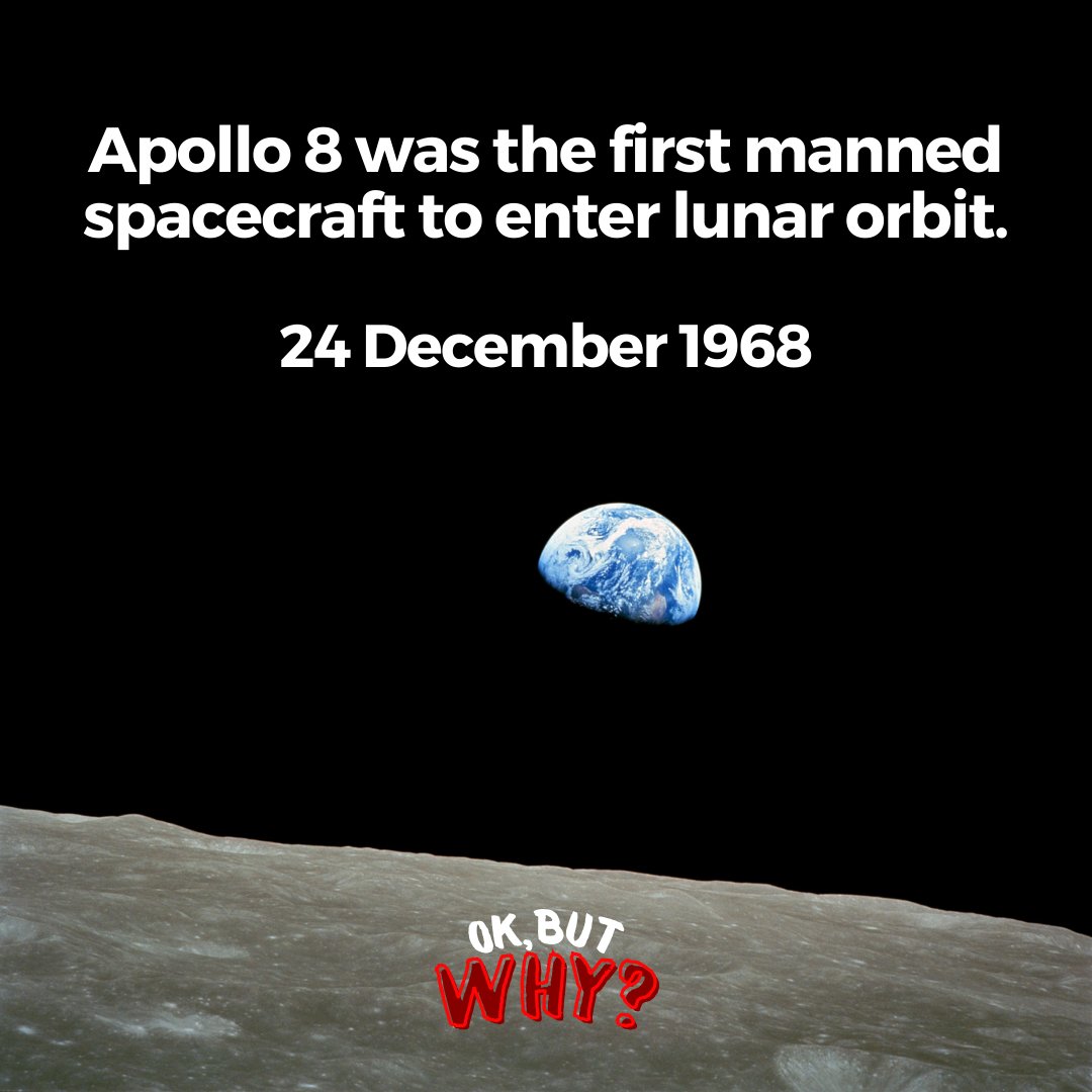 okbutwhyorg's tweet photo. 🌌✨ A Historic First: Apollo 8 and the Moon's First Guests! 🚀🌕

In the chilly December of 1968, humanity took a giant leap in its journey to the stars! 👨‍🚀👩‍🚀 Apollo 8 became the first manned spacecraft to enter lunar orbit, turning what once seemed like a dream into reality. 🌠 https://t.co/NW8CbzbFZE