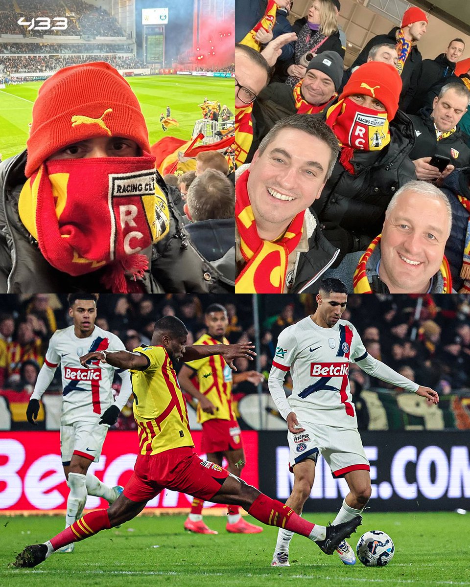 433's tweet photo. Varane quietly took his place among the fans at Lens v PSG, accompanied by friends 🥷😎 https://t.co/eT6kDT3XeN